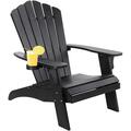 Kd Bufe Polystyrene Adirondack Chair, Black KD3081864